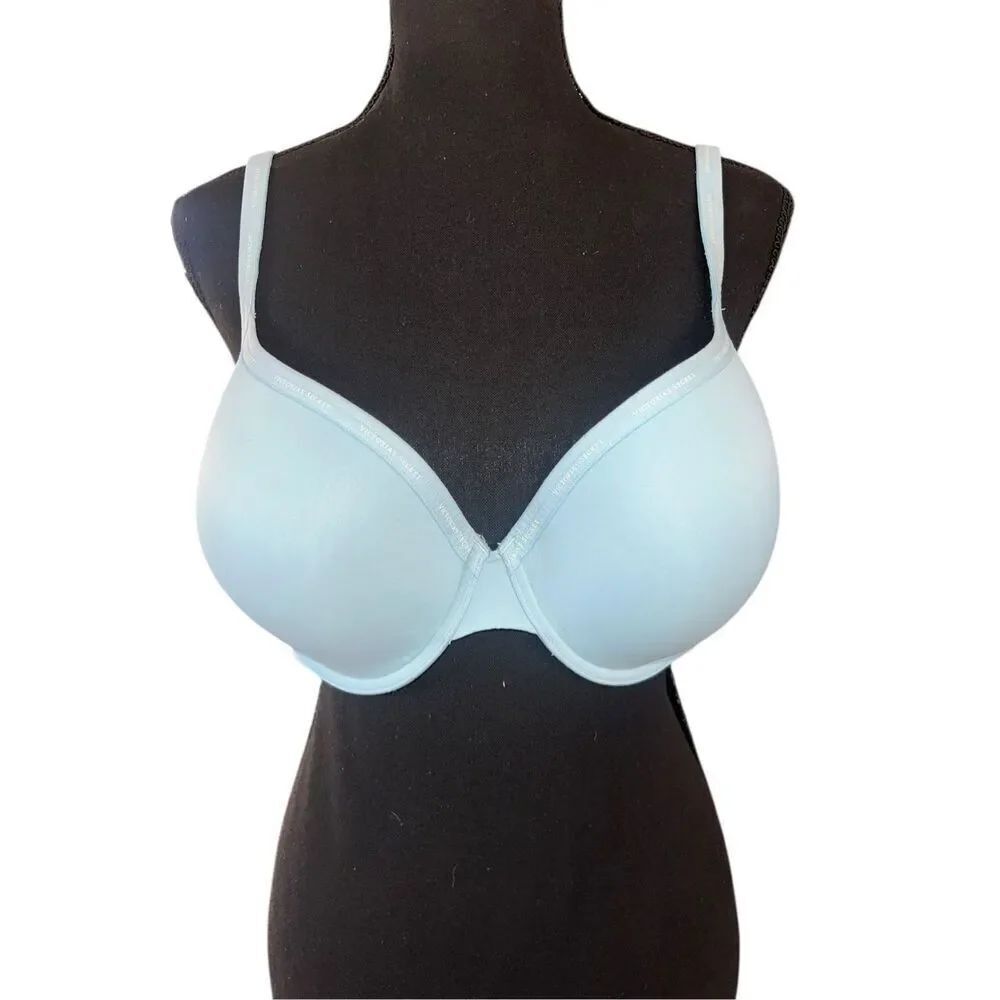 Victorias Secret T-Shirt Lightly Lined Demi Bra 38D Light Blue Padded Underwire
